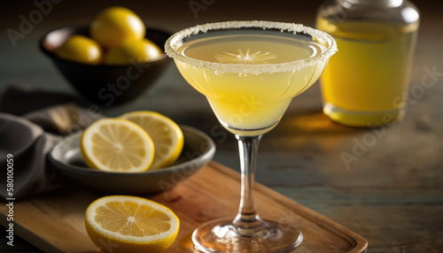 Refreshing Lemon Drop Martini with Sweet & Sour Notes (created with Generative AI)