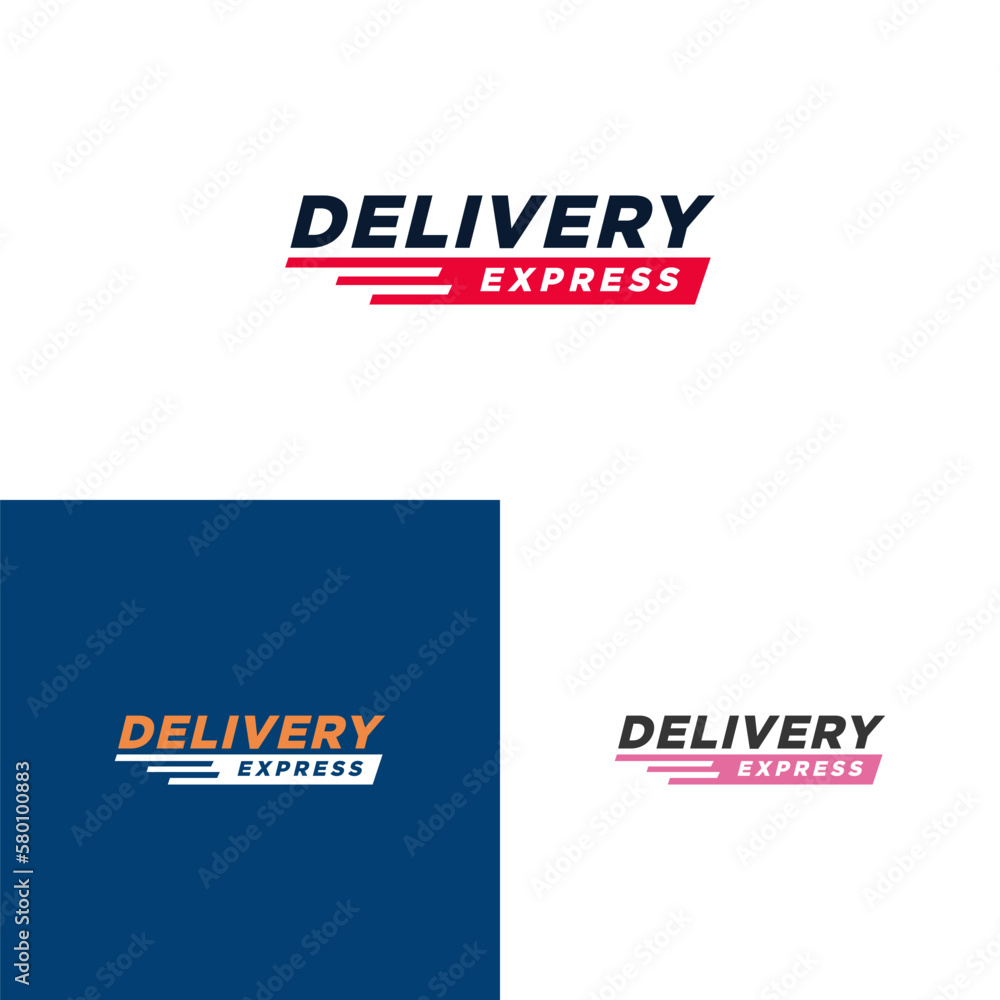 Obraz premium Sticker, label express delivery. Timer and express delivery inscription. Vector illustration