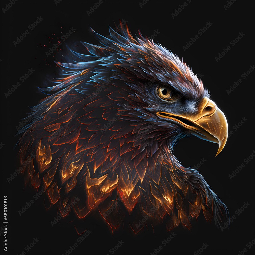 Eagle On Fire. Generative AI Eagle On Fire. Generative AI