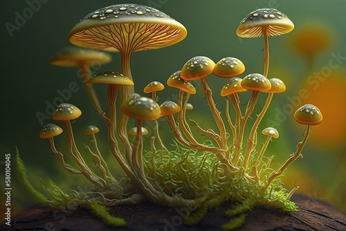 Hallucinogenic mushroom psilocybe close up
