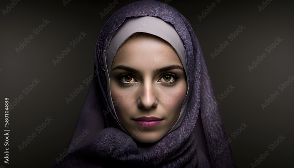 Naklejka premium portrait of beautiful woman with burqa in Ramadan