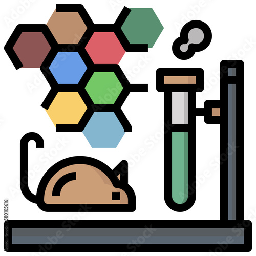 animal testing line icon,linear,outline,graphic,illustration