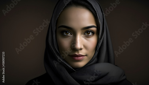 portrait of beautiful woman with burqa in Ramadan