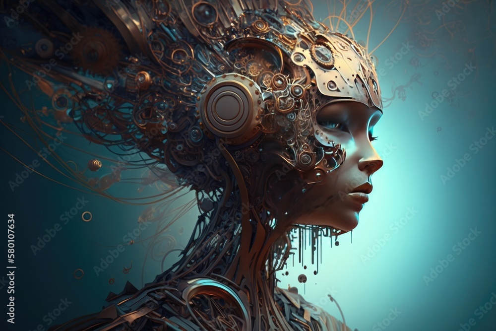 Futuristic abstract robot woman.Digital art Futuristic abstract robot woman.Digital art