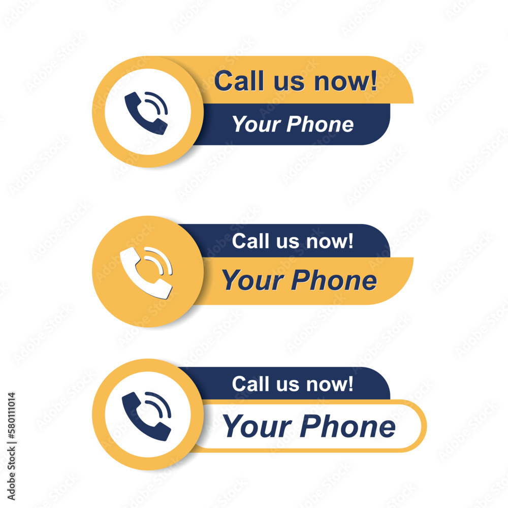 Fototapeta premium Call us now button for poster banner web. logo sign button. contact information.