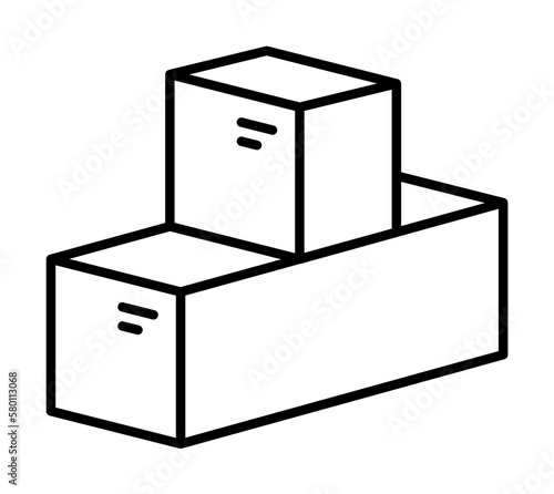Box closed icon. Simple line, outline of packaging icons for ui and ux, website or mobile application on white background