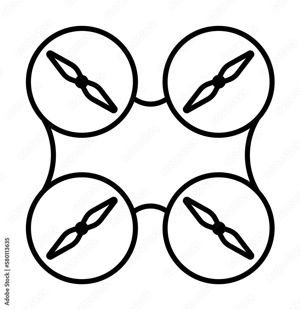 drone propellers field outline icon on light background drone propellers field outline icon on light background
