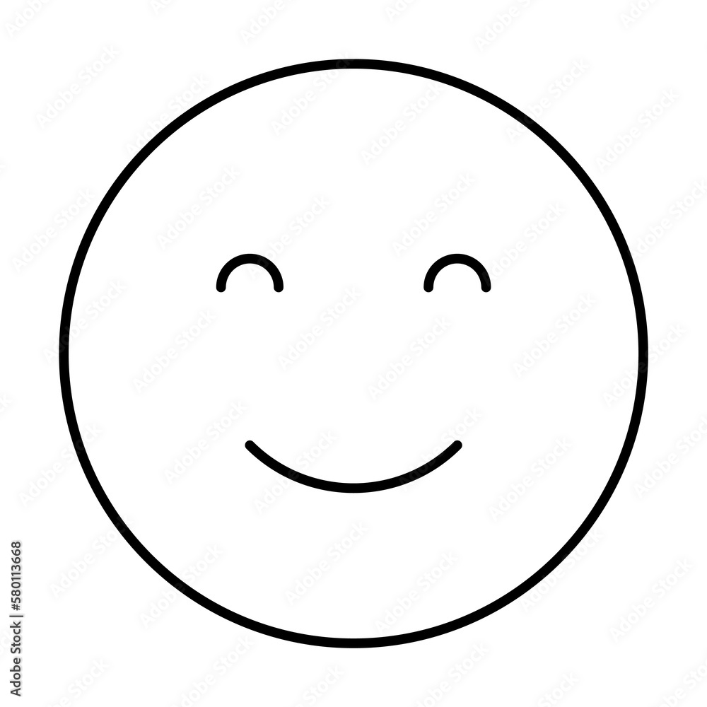 Smiling, emotions icon. Simple line, outline expression of mood icons for ui and ux, website or mobile application on white background Smiling, emotions icon. Simple line, outline expression of mood icons for ui and ux, website or mobile application on white background