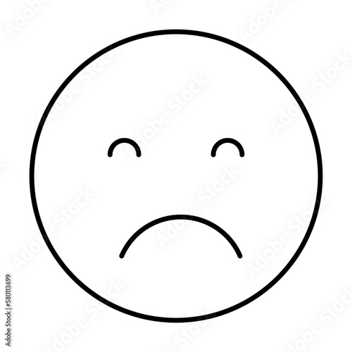 Sad, emotions icon. Simple line, outline expression of mood icons for ui and ux, website or mobile application on white background
