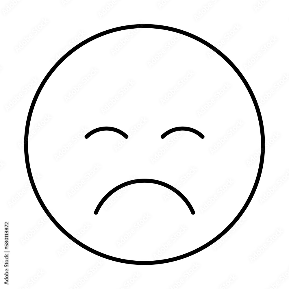 Sad, closed eyes, emotions icon. Simple line, outline expression of mood icons for ui and ux, website or mobile application on white background Sad, closed eyes, emotions icon. Simple line, outline expression of mood icons for ui and ux, website or mobile application on white background