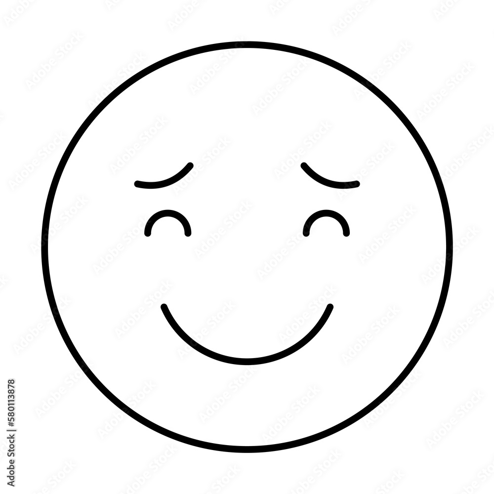 Smiling Raised eyebrows icon. Simple line, outline expression of mood icons for ui and ux, website or mobile application on white background Smiling Raised eyebrows icon. Simple line, outline expression of mood icons for ui and ux, website or mobile application on white background