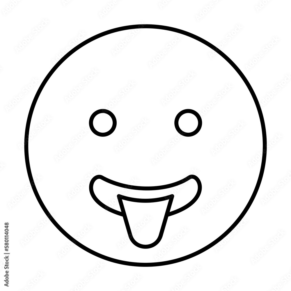 Tongue, smiling, emotions icon. Simple line, outline expression of mood icons for ui and ux, website or mobile application on white background Tongue, smiling, emotions icon. Simple line, outline expression of mood icons for ui and ux, website or mobile application on white background