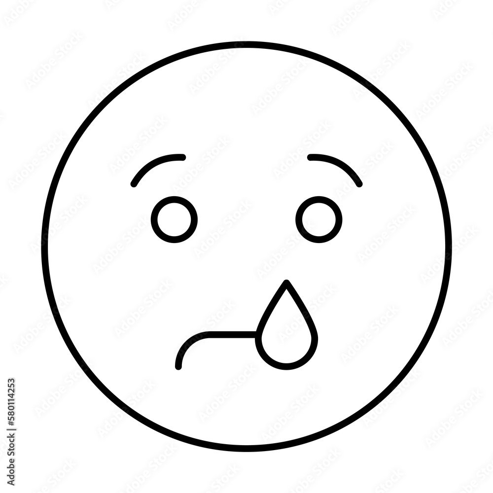 Crying, emotions icon. Simple line, outline expression of mood icons for ui and ux, website or mobile application on white background Crying, emotions icon. Simple line, outline expression of mood icons for ui and ux, website or mobile application on white background