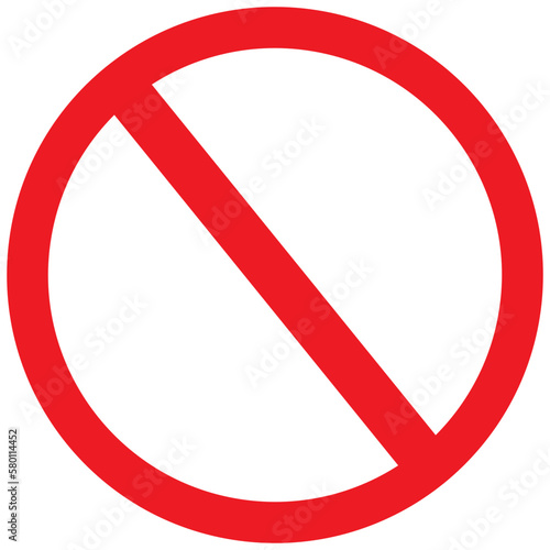Access denied, prohibition, forbidden, stop or no sign vector icon. Red color empty flat sign for mobile concept, web design, video usage. Glyph icon, symbol, clip art isolated on white background.