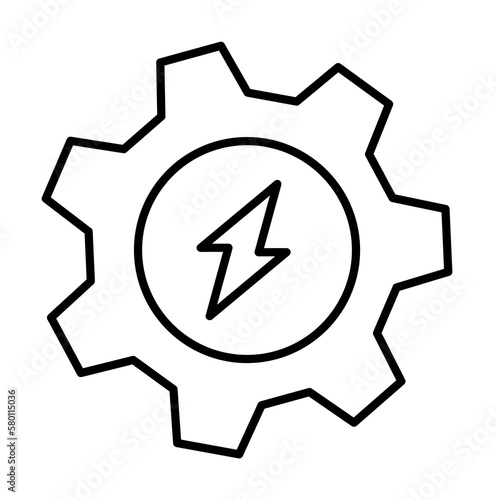 Settings, energy icon. Simple line, outline electro power icons for ui and ux, website or mobile application on white background