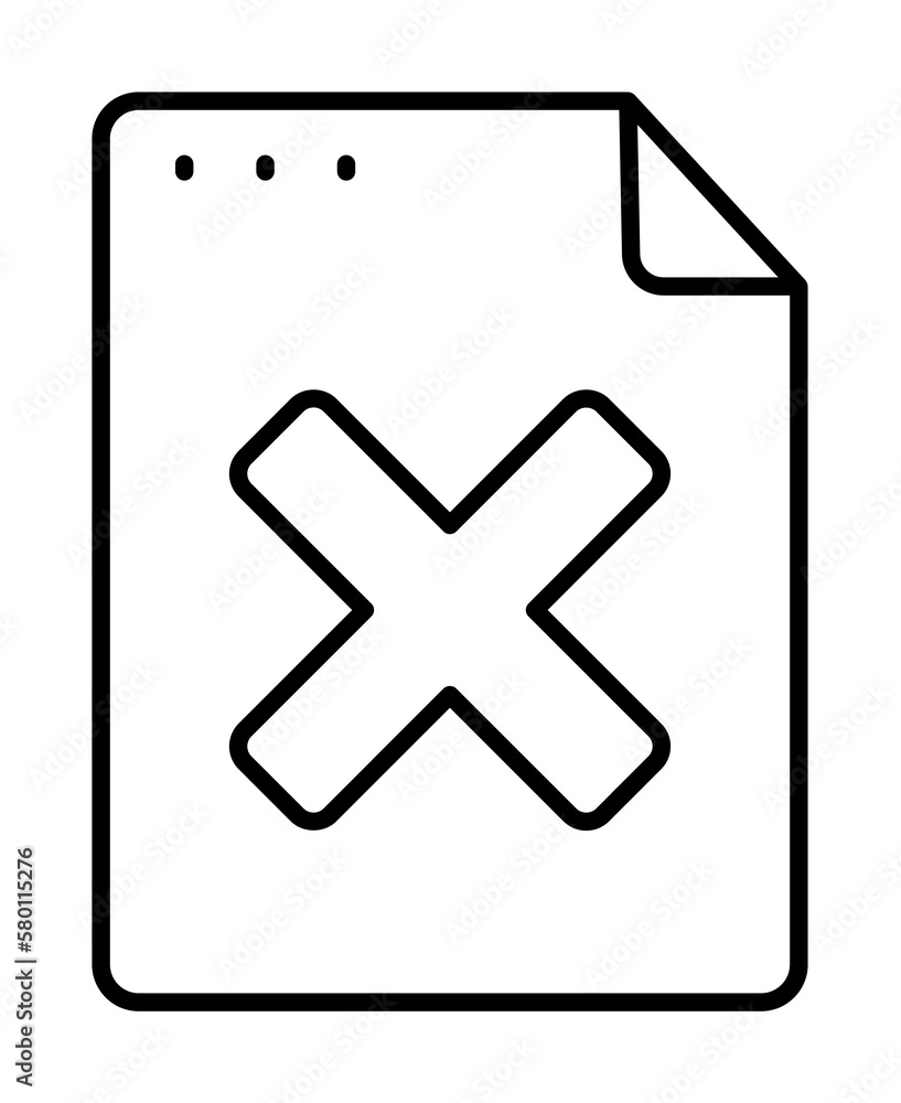 File, document, ban icon. Simple line, outline of icons for ui and ux, website or mobile application on white background File, document, ban icon. Simple line, outline of icons for ui and ux, website or mobile application on white background