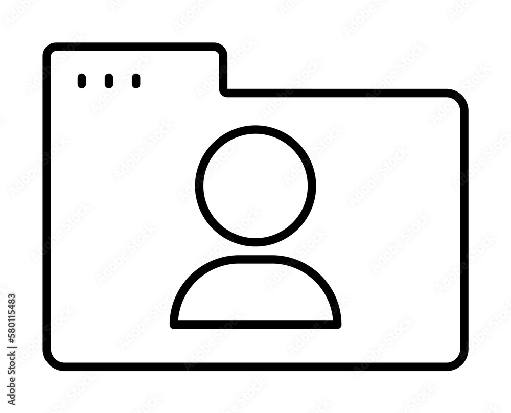 Folder avatar user icon. Simple line, outline of icons for ui and ux, website or mobile application on white background Folder avatar user icon. Simple line, outline of icons for ui and ux, website or mobile application on white background