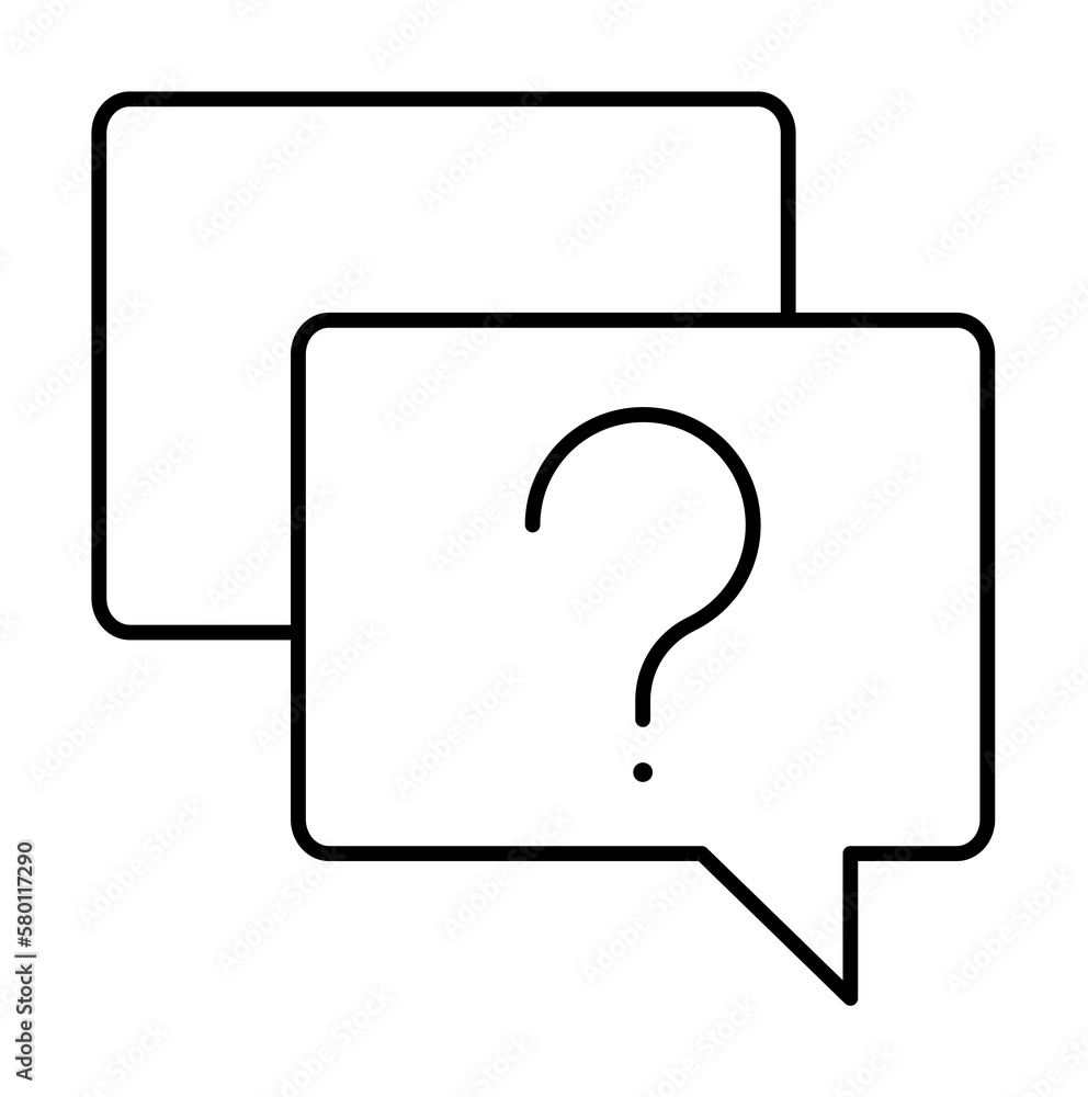 Chat, question mark, SEO icon. Simple line, outline elements of commerce icons for ui and ux, website or mobile application on white background Chat, question mark, SEO icon. Simple line, outline elements of commerce icons for ui and ux, website or mobile application on white background