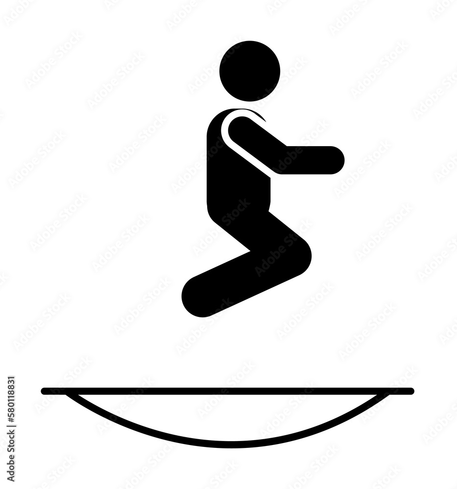 Man trampoline jump icon. Element of pictogram adventure illustration