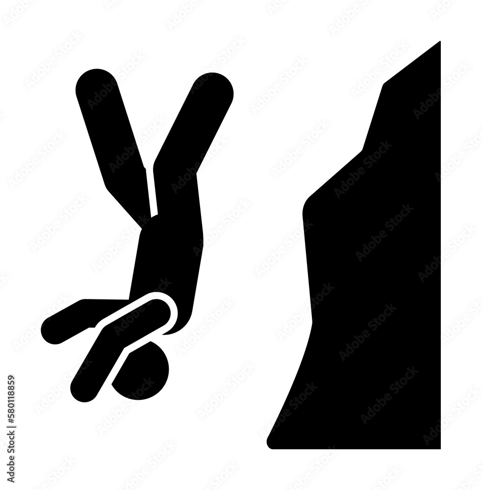 Adventure mountain man fall icon. Element of pictogram adventure illustration Adventure mountain man fall icon. Element of pictogram adventure illustration
