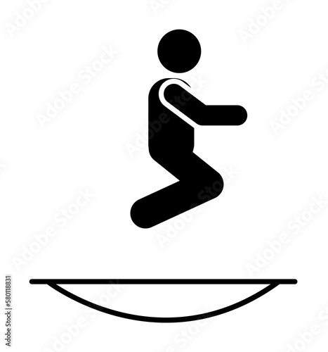Man trampoline jump icon. Element of pictogram adventure illustration