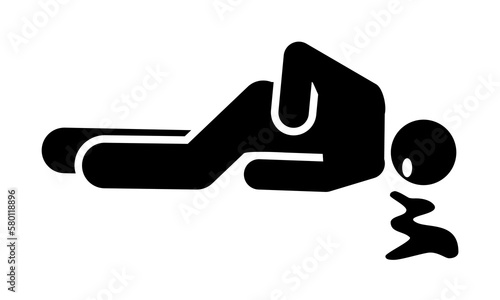 Body, bleeding, corpse, bleeding icon. Element of aedes mosquito and dengue icon. Premium quality graphic design icon. Signs and symbols collection icon for websites, web design on white background