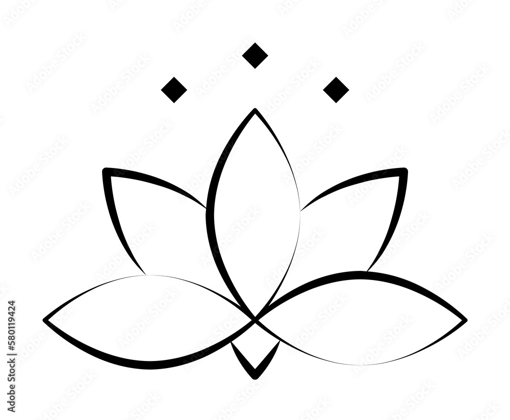Lotus flower icon. Element of alternative medicine icon for mobile concept and web apps. Thin line Lotus flower icon can be used for web and mobile on white background