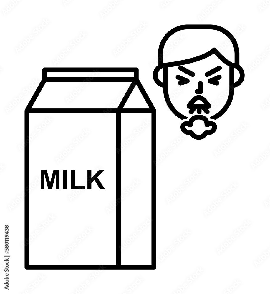 Milk, allergic face icon. Element of problems with allergies icon. Thin line icon for website design and development, app development. Premium icon on white background Milk, allergic face icon. Element of problems with allergies icon. Thin line icon for website design and development, app development. Premium icon on white background