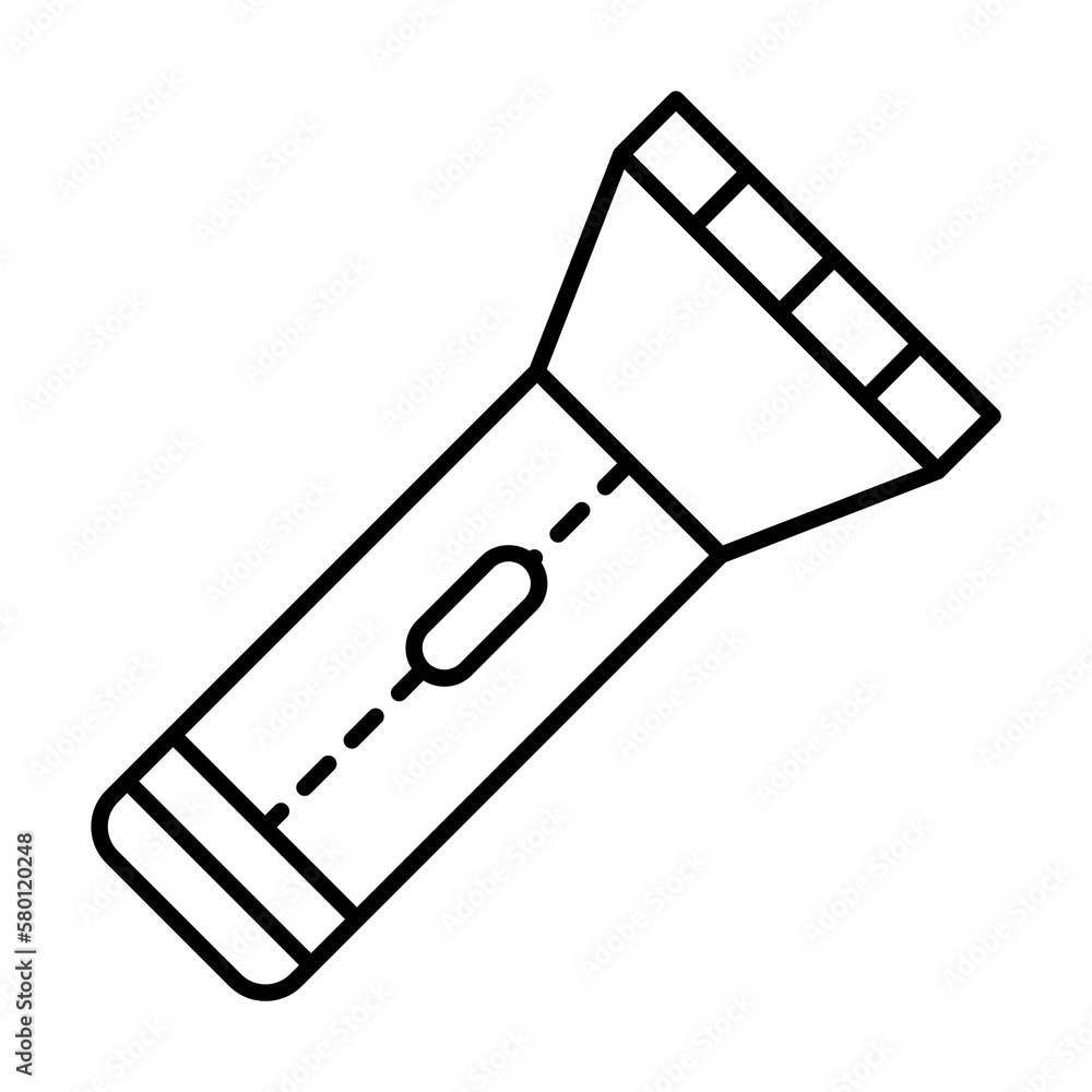 flashlight, tool icon. Simple line, outline elements of archeology for ui and ux, website or mobile application on white background flashlight, tool icon. Simple line, outline elements of archeology for ui and ux, website or mobile application on white background