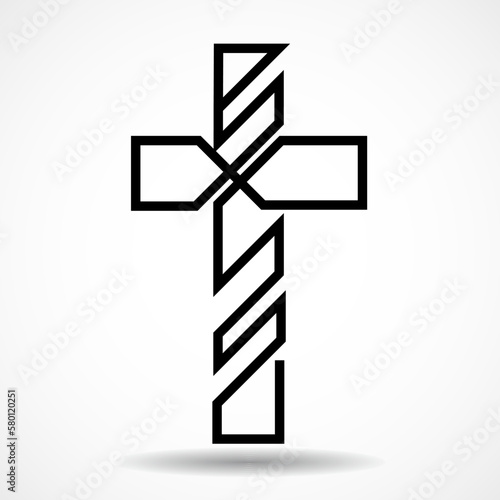 Creative Cross. Christian spirituality symbol. Religion. Vector illustration
