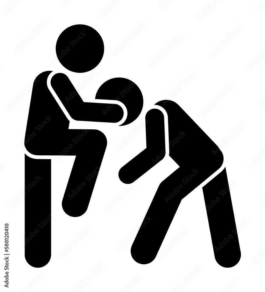 Head hit men icon. Simple pictogram of fighting icons for ui and ux, website or mobile application on white background Head hit men icon. Simple pictogram of fighting icons for ui and ux, website or mobile application on white background