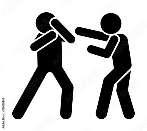 Punch men kick icon. Simple pictogram of fighting icons for ui and ux, website or mobile application on white background