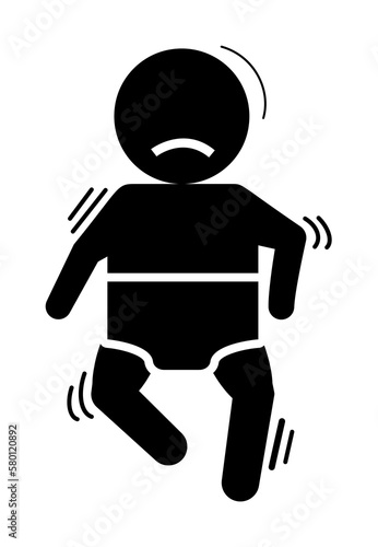 Baby, cramp, seizure icon. Element of baby pictogram icon on white background
