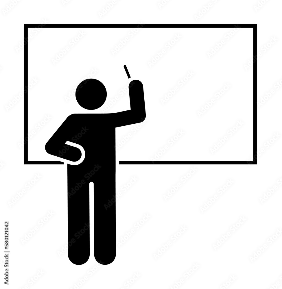 Teacher education write pictogram icon on white background Teacher education write pictogram icon on white background