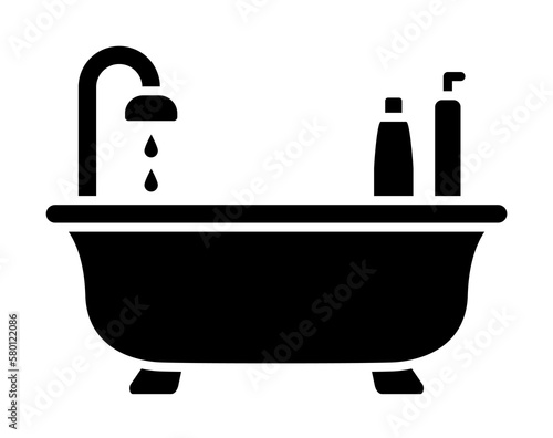 Bathtub, shower icon. Simple bathroom icons for ui and ux, website or mobile application on white background