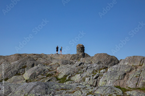 The cairn at the top of Øyfjellet, Helgeland, Norway