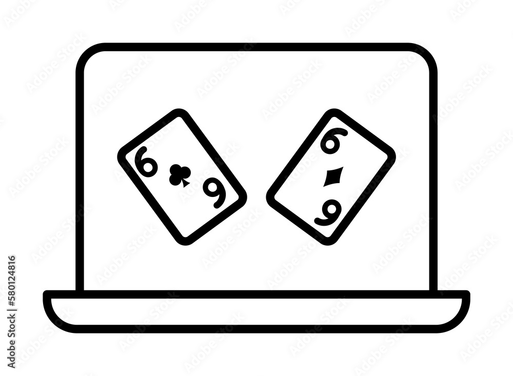 Online bet, laptop, casino icon. Element of casino icon on white background Online bet, laptop, casino icon. Element of casino icon on white background