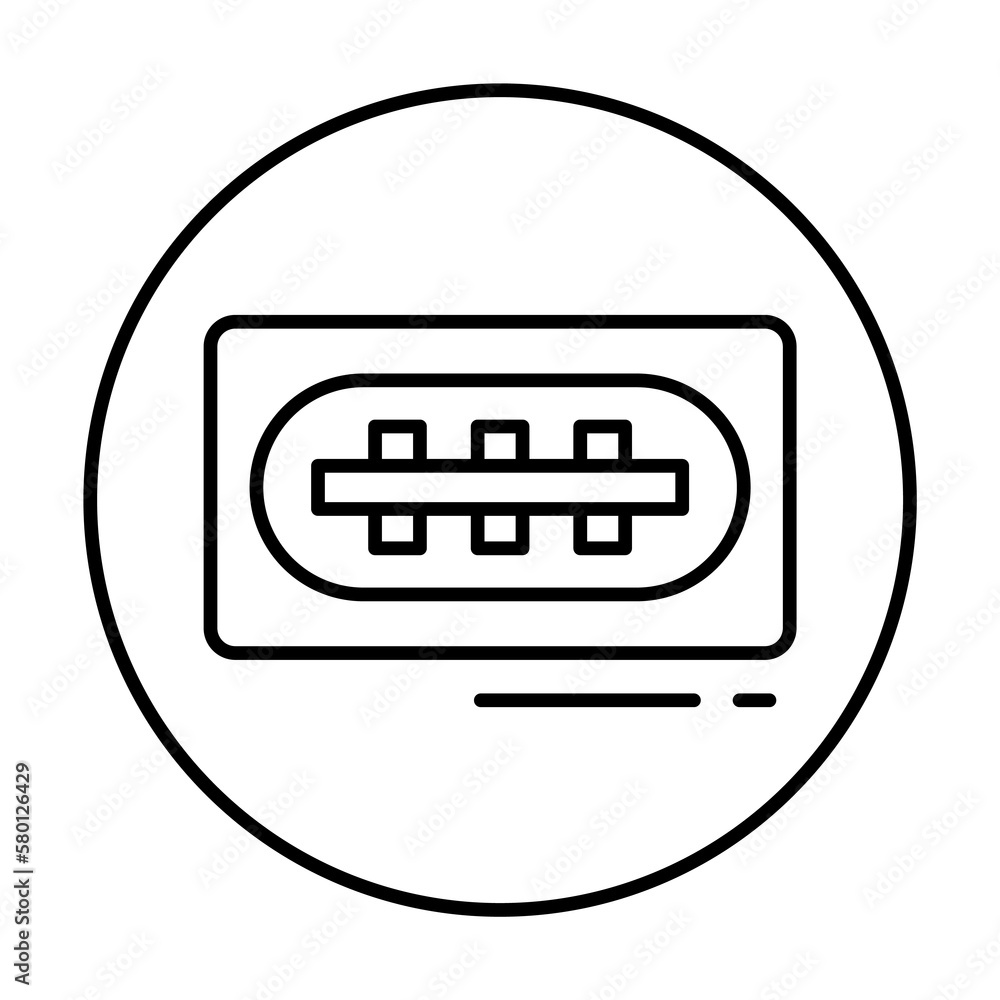 USB, connector icon. Simple line, outline elements of connectors and cables icons for ui and ux, website or mobile application on white background USB, connector icon. Simple line, outline elements of connectors and cables icons for ui and ux, website or mobile application on white background