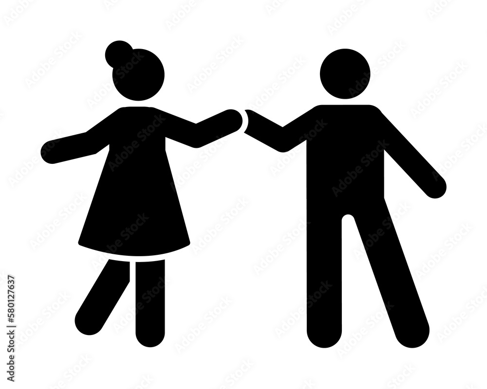 Man, woman, dance icon. Element of daily routine pictogram icon on white background Man, woman, dance icon. Element of daily routine pictogram icon on white background
