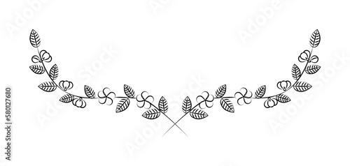 Decorative floral Ornament for text on white background