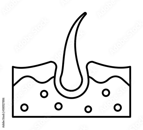 Skin hair icon. Simple line, outline of dermatology icons for ui and ux, website or mobile application on white background
