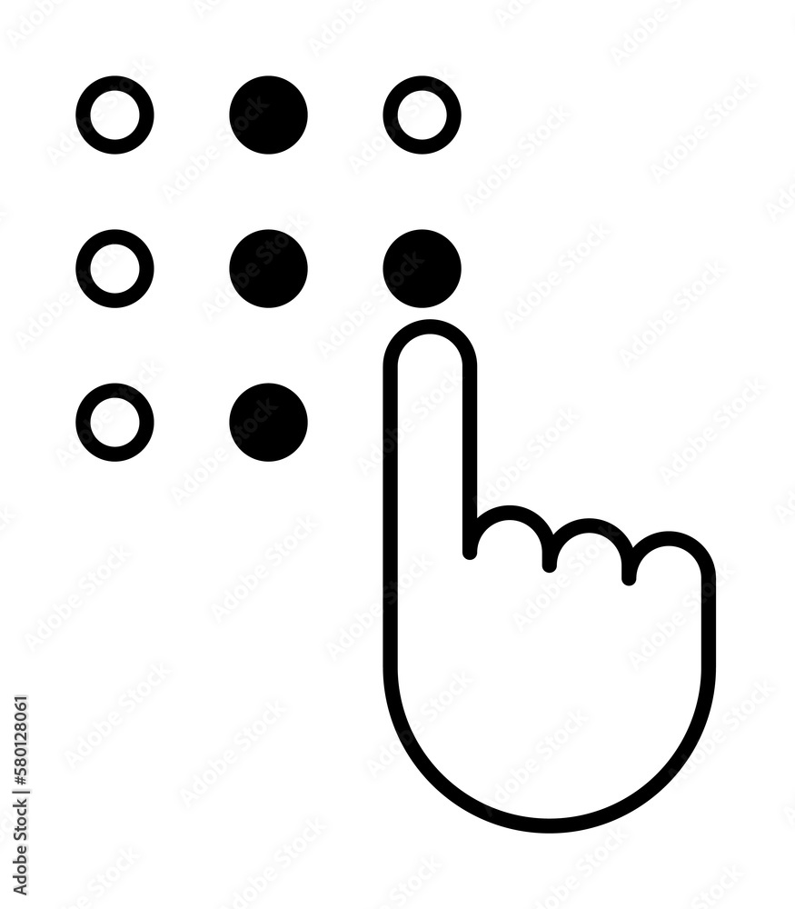 alphabet for the blind icon. Element of disabled icon for mobile concept and web apps. Thin line alphabet for the blind icon can be used for web and mobile on white background alphabet for the blind icon. Element of disabled icon for mobile concept and web apps. Thin line alphabet for the blind icon can be used for web and mobile on white background