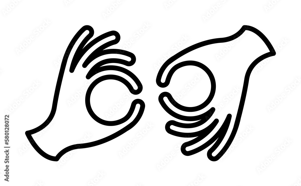 sign language icon. Element of disabled icon for mobile concept and web