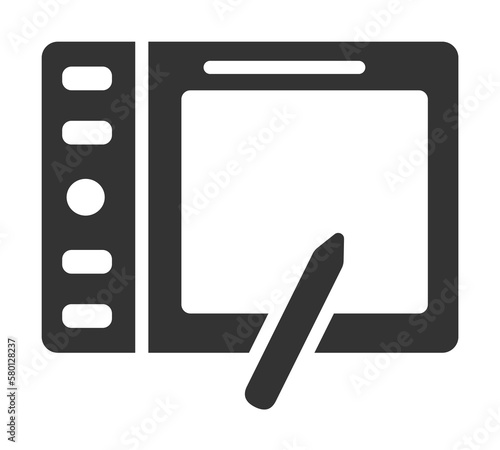 Graphic tablet, stylus icon. Simple drawing tools icons for ui and ux, website or mobile application on white background