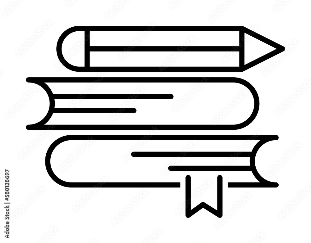 Notebook, human icon. Simple line, outline of online educationa icons for ui and ux, website or mobile application on white background Notebook, human icon. Simple line, outline of online educationa icons for ui and ux, website or mobile application on white background