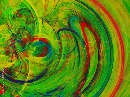 green abstract fractal background 3d rendering illustration