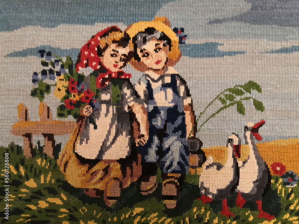 Fototapeta premium two people in the garden