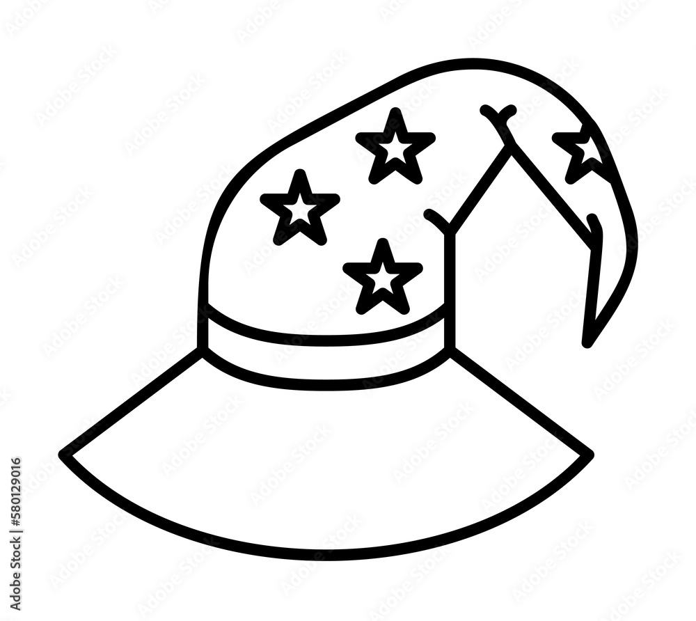 Witch hat, fairy tale icon. Element of fairy Tale icon on white background Witch hat, fairy tale icon. Element of fairy Tale icon on white background