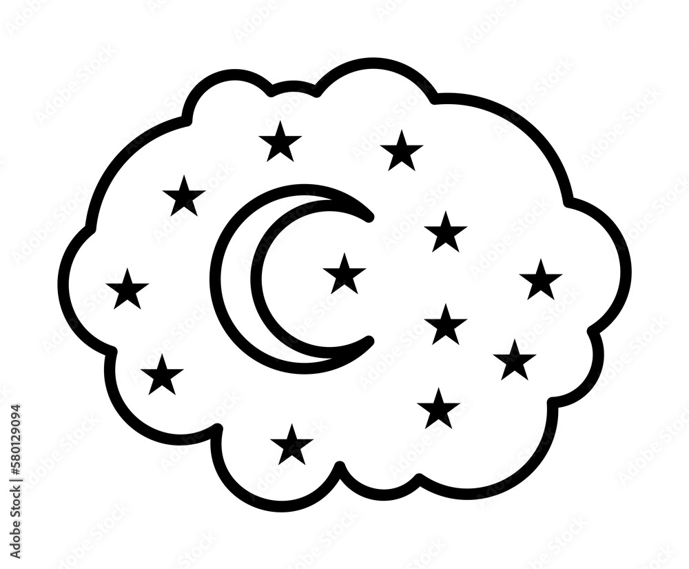 Moon, star icon. Element of fairy Tale icon on white background Moon, star icon. Element of fairy Tale icon on white background