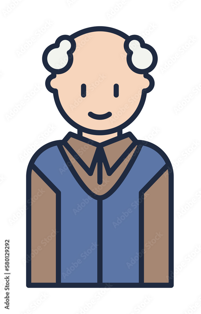 granddad cartoon icon. Element of family icon for mobile concept and web apps. Cartoon granddad icon can be used for web and mobile on white background